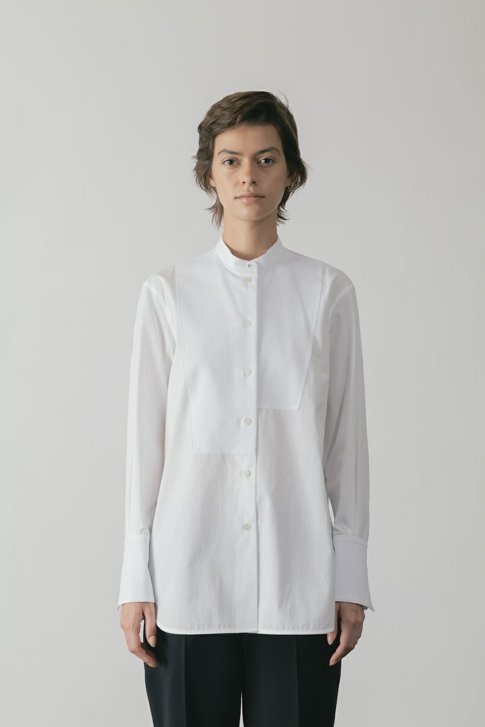SINME シンメ　シャツブザム ホワイト　SHIRT BOSOM トップス シャツブザム ホワイト | SINME