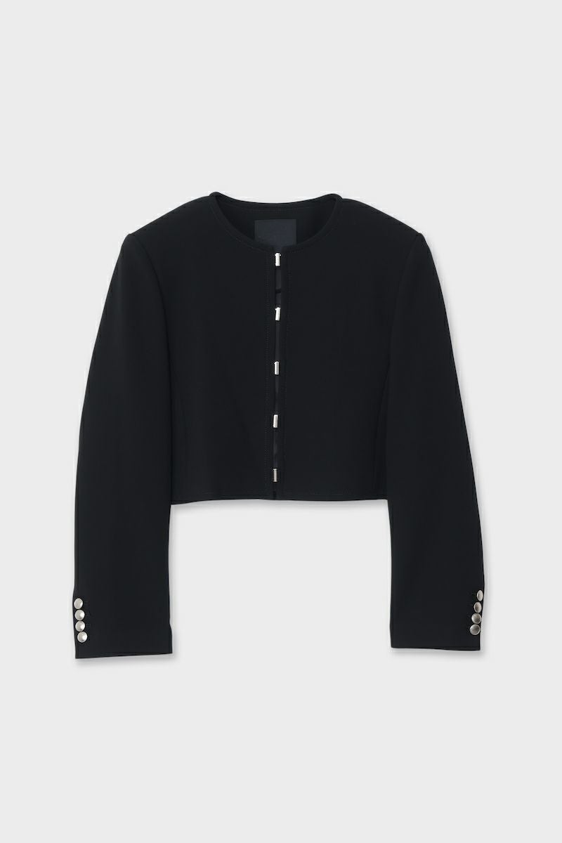 ボンディングノーカラーショートジャケット[BLACK] | CINOH