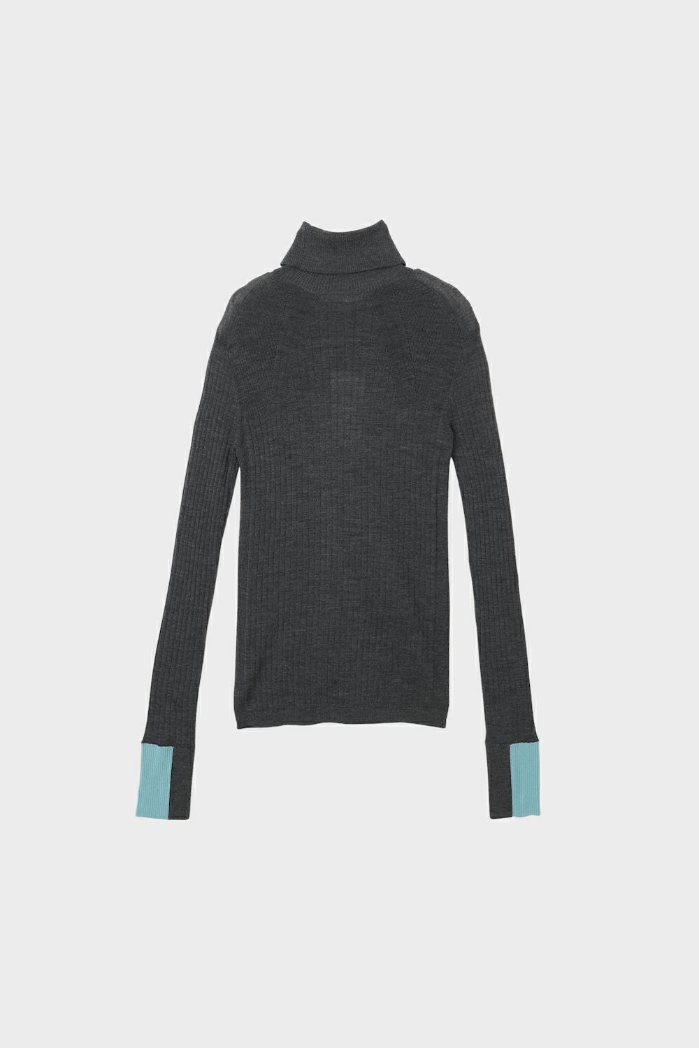 タートルネックタイトニット[C.GRAY/TURQUOISE] | CINOH