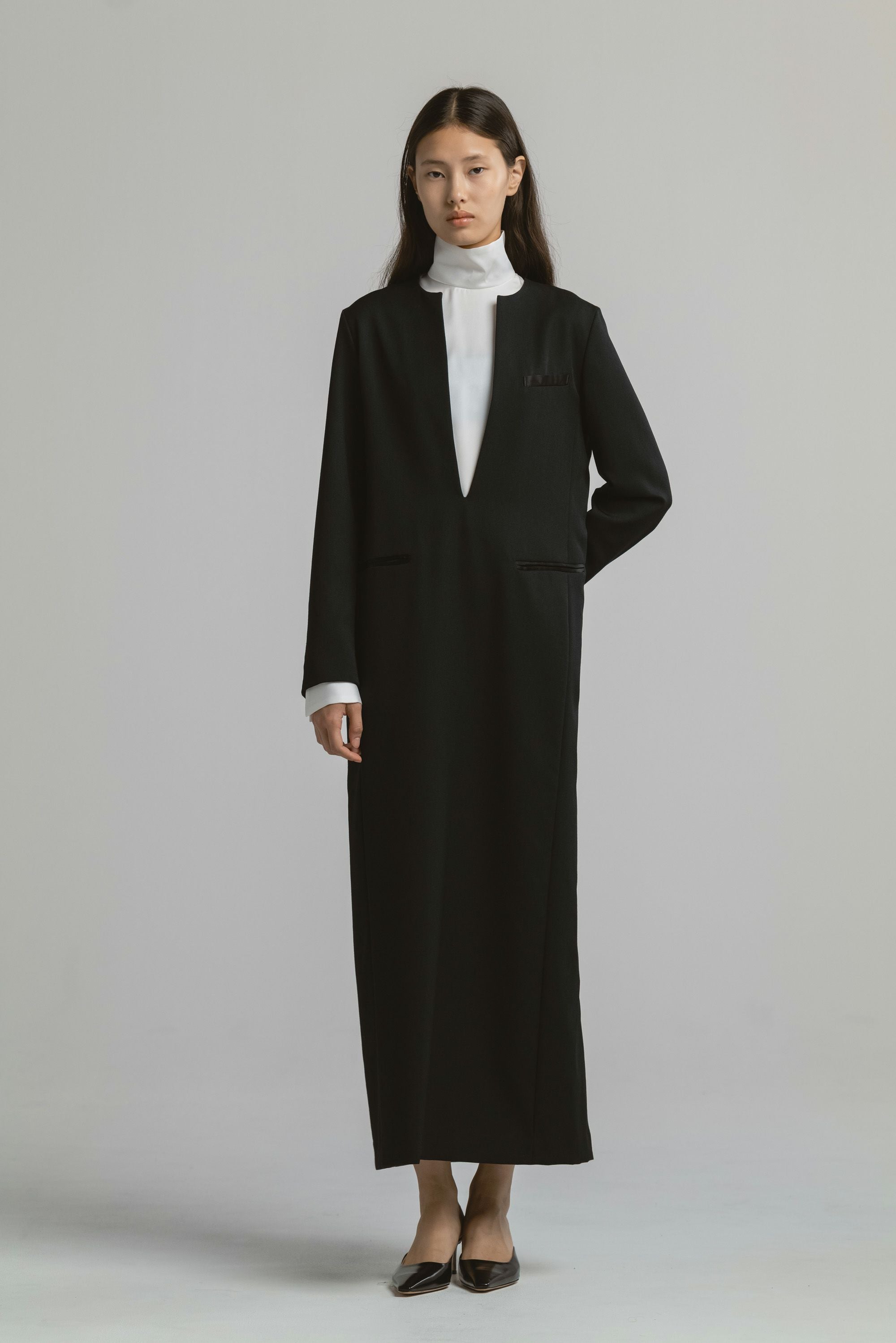 KEY-NECK JACKET DRESS | CINOH