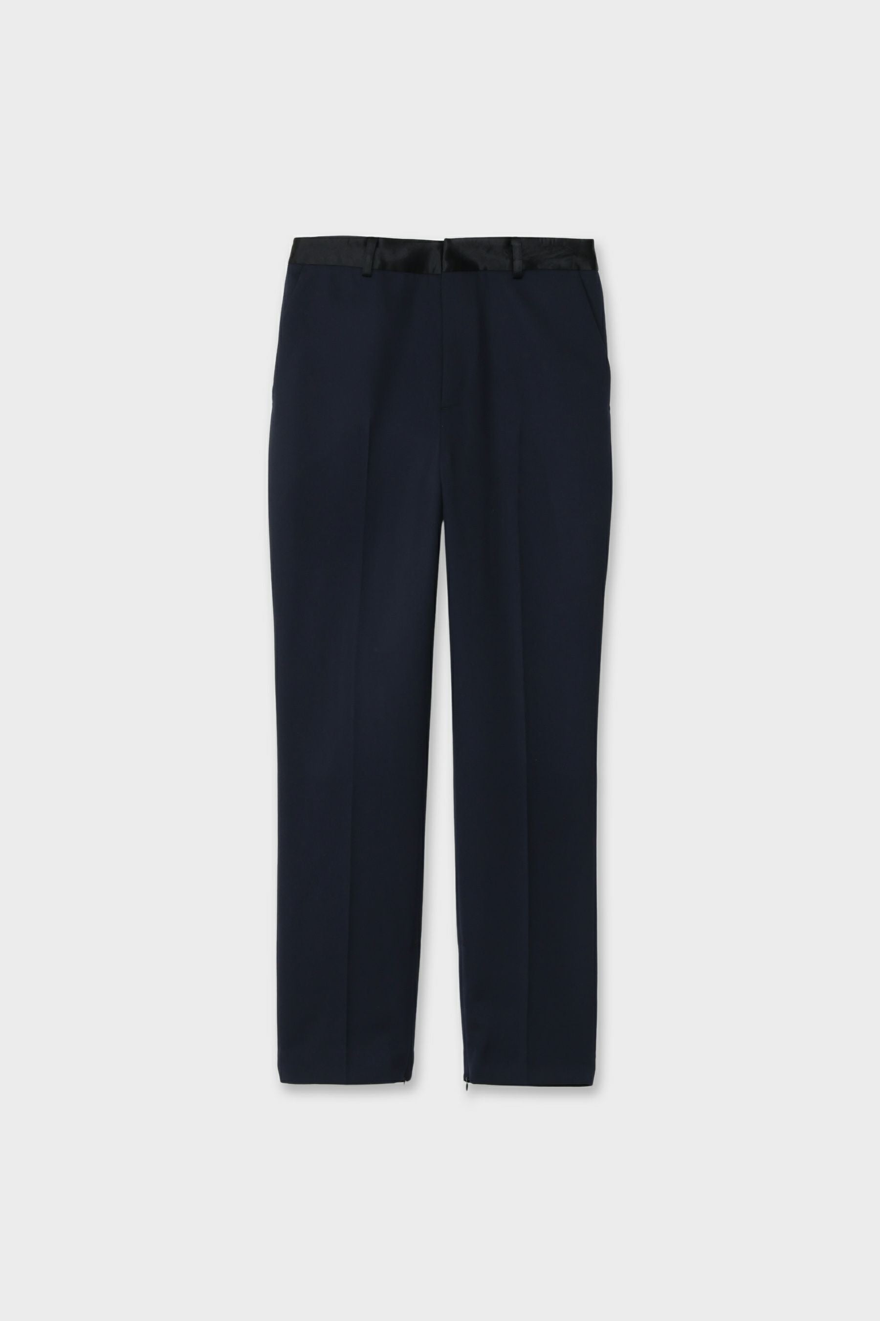 のっち　黒38 WOOL INSIDE ZIP PANTS | CINOH