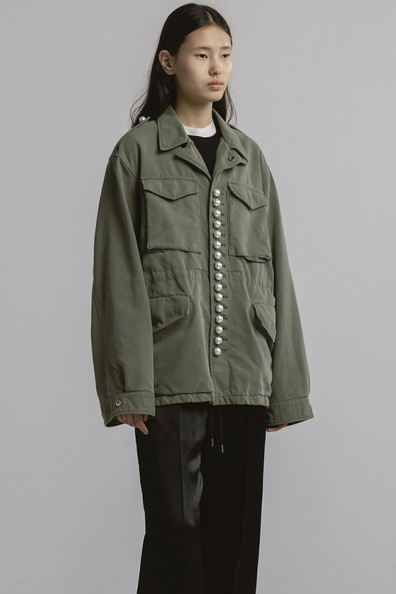 オリーブ色 ジャケット PEARL BUTTON M-43 FIELD JACKET | CINOH