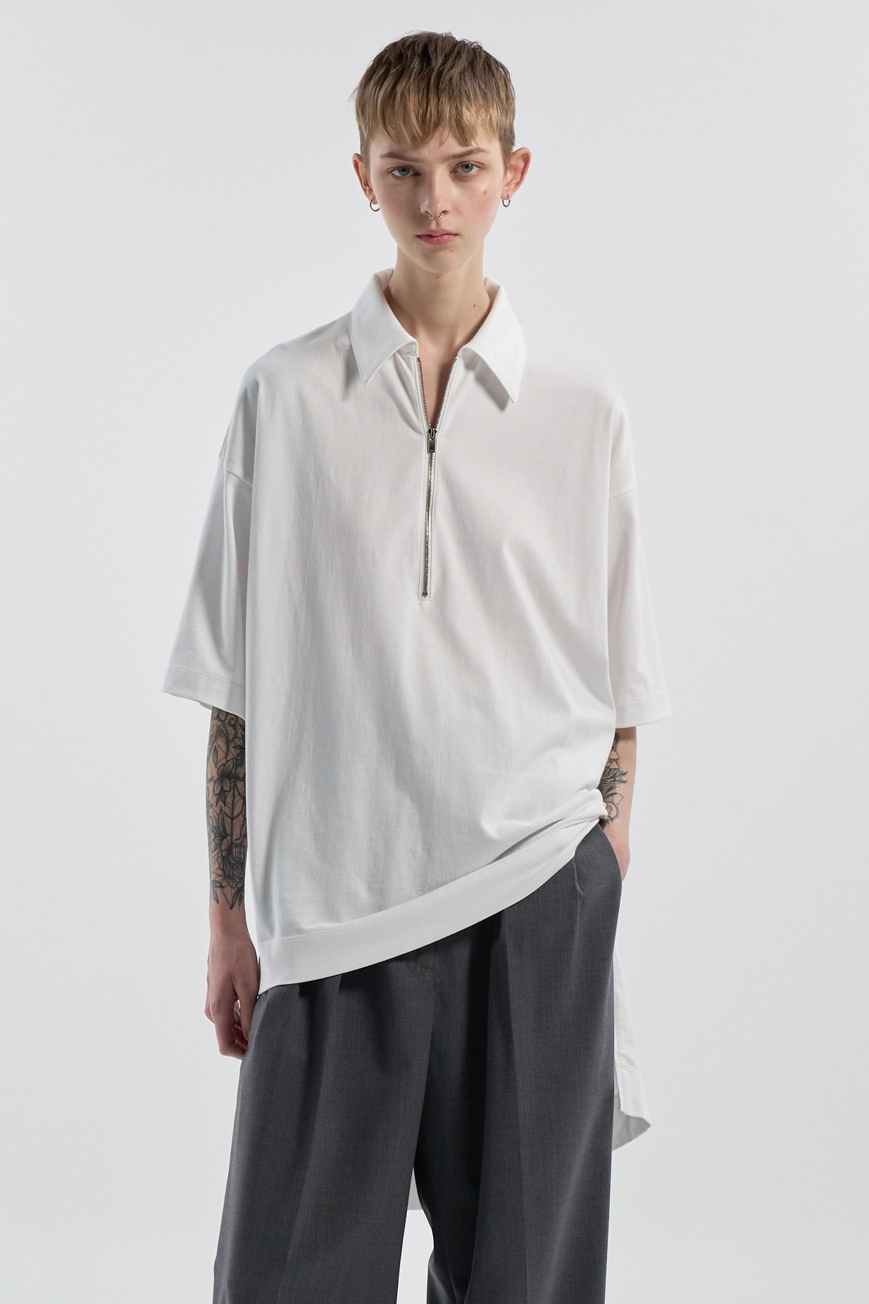 トップス CINOH SUVIN COTTON / HALF-ZIP TOP | CINOH
